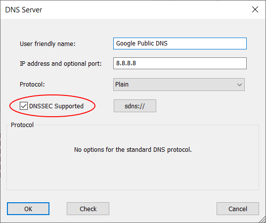 Google Public DNS with DNSSEC support